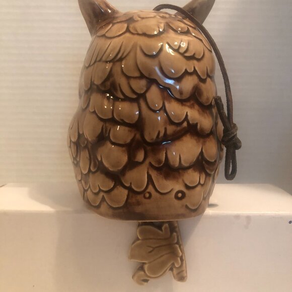 Ceramic Owl Windchime by Hilda approx 8" - Picture 2 of 6